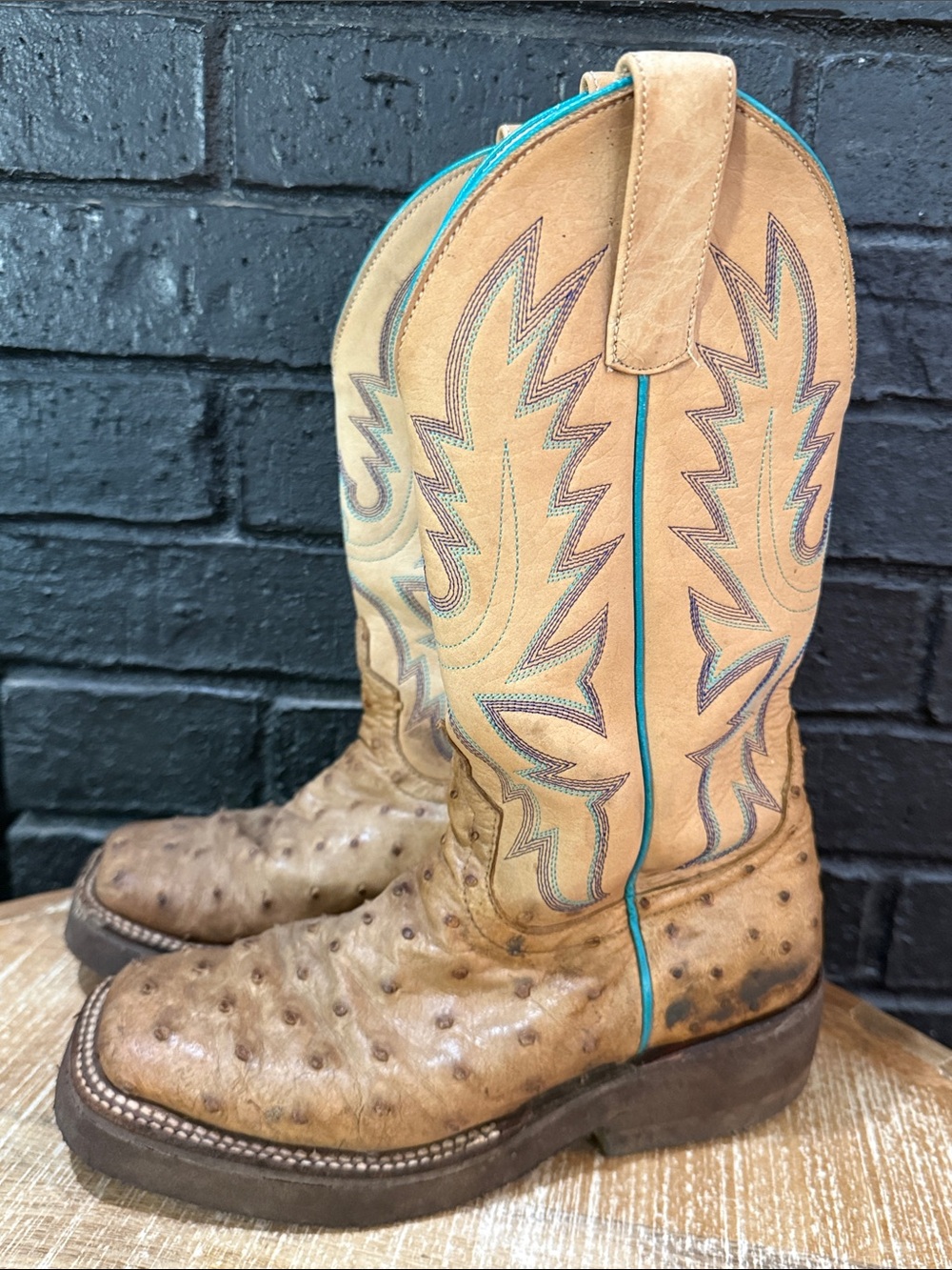 Maci Bean Ostrich Boots (new soles)